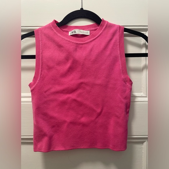 Zara pink knit crop tank - Picture 3 of 4